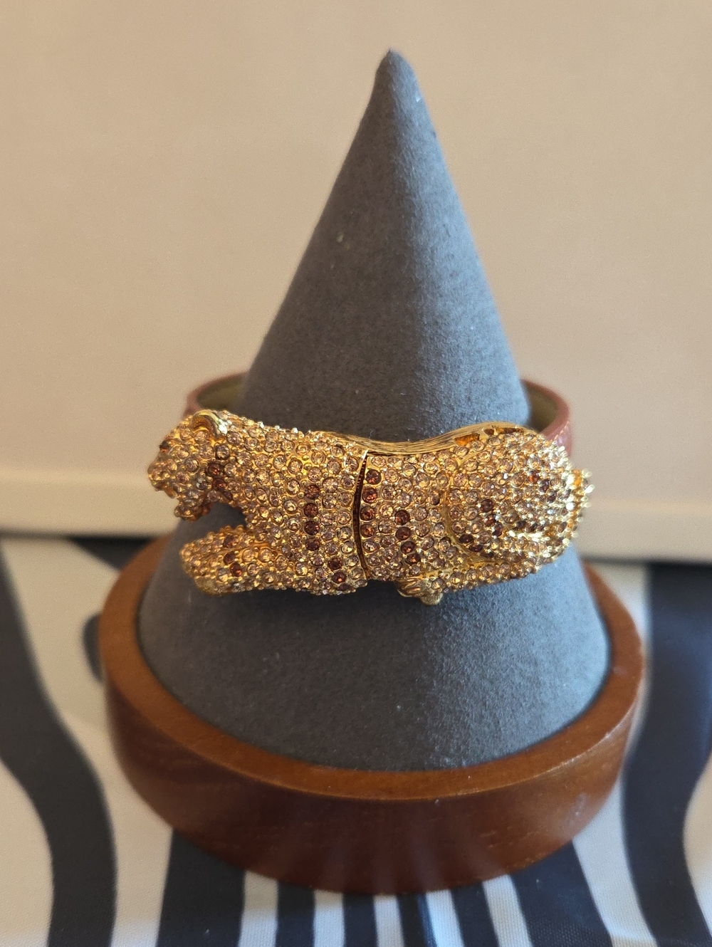 Vintage Adrienne Couture Leopard Crystal Watch